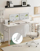 Frylr Small Folding Computer Desk – Portable 55.1 Inch Foldable Laptop Table, Collapsible and Compact for Easy Storage and Fast Setup, Lightweight for Small Spaces, Craft and Study Use, White by CozyNest Decor