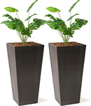 XBrand Modern 28-Inch Square Planter, Modern Tapered Planter Perfect for Indoor & Outdoor, Patio Décor, Set of 2 by CozyNest Decor