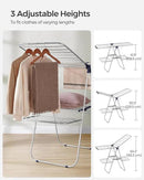 SONGMICS Clothes Drying Rack, Foldable 2-Level Laundry Drying Rack, Free-Standing Laundry Airer, with Height-Adjustable Wings, 33 Drying Rails, Sock Clips, Silver and Blue ULLR53BUV1 by CozyNest Decor