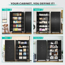 Metal Storage Cabinets with 2 Doors and 5 Shelves,Tall Storage Cabinet,Large Cupboard Closet,Pantry Storage Cabinet for Home,Office,Bathroom,Dining/Living Room (Black, 72" H) by CozyNest Decor