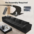 157.5" 4-Seater Cloud Sofa,Modular Sectional Couch,Modern Deep Seat Upholstered Couches with Plush Corduroy Fabric for Living Room Furniture,Bedroom and Apartment,No Assembly Required,Black by CozyNest Decor