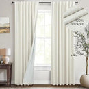 78 Inch Closet Curtains for Open Closet Doors Sliding Panels Blackout Curtain for Bedroom Window Lightweight Light Blocking Insulated Drapes for Summer Heat Neutral Burg for Living Room Back Tab Cream by CozyNest Decor