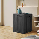 28 Gallon Double-Wall Resin Deck Box - Lockable Waterproof Outdoor Storage Box, 151lbs Capacity & Doubles as Seating for Patio Furniture - Garden Tools, Pool Accessories (Black) by CozyNest Decor