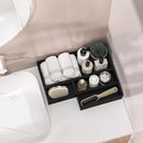 Kitchen Drawer Organizer Bins, Black Bamboo Drawer Organizer Stackable for Silverware, Utensils, Cutlery, Flatware, for Junk Drawer, Dresser, Bathroom, 12" x 3" x 2.5" (Set of 2) by CozyNest Decor