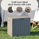 Vixzen 30 Gallon Resin Deck Box - Lockable Outdoor Storage for Patio Cushions, Garden Tools, Pool Supplies，Grey by CozyNest Decor