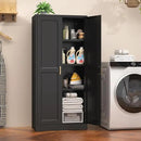 60" Tall Metal Pantry Cabinet, Black Kitchen Pantry Storage Cabinet with Doors and 3 Adjustable Shelves, Cupboard for Kitchen, Dining Room, Living Room, Bathroom by CozyNest Decor