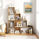 Tangkula 4-Tier Stepped Bookshelf, Freestanding 6 Cubes Ladder Bookcase with Anti-Tipping Kits, 64" Tall Modern Wooden Storage Display Rack for Home Office Living Room Study (1, Natural) by CozyNest Decor