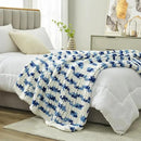 Amélie Home Chunky Knit Throw Blanket for Couch, Soft Chenille Crochet Blanket for Sofa, 50"x60", Space-Dyed Blue Striped by CozyNest Decor