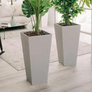 XBrand Modern 28-Inch Square Planter, Modern Tapered Planter Perfect for Indoor & Outdoor, Patio Décor, Set of 2 by CozyNest Decor