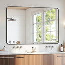 Bathroom Mirror 55" x 36", Large Rectangle Wall Mirror, Black Metal Frame Wall Mounted Mirrors for Bathroom, Vanity, Bedroom, Entryway Decor(Horizontal/Vertical) by CozyNest Decor