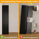 Tall Narrow Storage Cabinet 66.93" H Tall Bathroom Cabinet Metal Pantry Cabinets, 4 Adjustable Shelves for Kitchen, Home Office, Living Room, Dinning Room (16 inches Wide Black) by CozyNest Decor