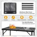 Camping Table with Mesh Desktop, Lightweight & Portable Folding Grill Table, Height Adjustable Metal Outdoor Table for Camp, Cooking, BBQ, RV, Picnic-4 FT Black by GreenHaven Gardens