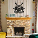 Personalized Custom Forest Deer and Fish Wall Decor, Metal Signs, Black Metal Wall Art, Custom Name Signs for Dad's Shed, Camping and Hunting Decor by CozyNest Decor