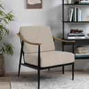 Modern Accent Chair for Living Room Bedroom Mid Century Arm Chair Upholstered Office Accent Chair Comfy Waiting Room Chair with Metal Frame, Beige by CozyNest Decor