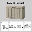 45 Gallon Waterproof Large Resin Deck Box Indoor/Outdoor Lockable Storage Container and Seating for Garden, Pool, and Patio (45 Gallon, Grey) by GreenHaven Gardens