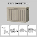 45 Gallon Patio Storage Box - Waterproof Deck Box for Outdoor Toys, Space-Saving Resin Chest with Lock for Cushions & Pool Gear, UV-Resistant, Ash Grey by GreenHaven Gardens