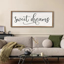 comurdyo Sweet Dreams Wall Decor Above Bed Sign 40" x 15" Master Bedroom Wooden Antique Framed Large Rustic Farmhouse Guest Room Beautiful Simple Hanging Plaque Over Bed Wall Art (Wood) by CozyNest Decor