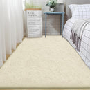2x6 Runner Rug for Bedroom: Fluffy Shag Soft Washable Rugs Small Fuzzy Plush Indoor Carpet for Hallway Bedside Dorm Kids Girls Boys Room (Cream White, 2'x6') by TinyTreasures Baby Boutique