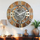 The Gears Clock Real Moving Gear Wall Clock England Line (Vintage Brown, 24 inches (60 cm)) by CozyNest Decor