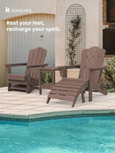 KINGYES Folding Adirondack Ottoman for Adirondack Chair, Coffee by CozyNest Decor