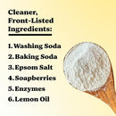Pronounce Laundry Detergent Powder Alternative | Earth-Derived Ingredients, Eco-Friendly, Safer for Sensitive Skin, Eczema, and Babies. Stain + Smell Fighting. HE Safe (Lemon, 120 Loads). by TinyTreasures Baby Boutique