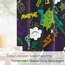 Kids Teen Graffiti Space Blackout Curtains - 100% Blackout, Thermal Insulated, Noise Reducing, Perfect for Kids Room and Nursery, 2 Panels (Graffiti Space Vibes, W52×L84) by TinyTreasures Baby Boutique