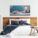 TAIJXAGSG Wall Art For Living Room Blue Tree Moon Canvas Art Wall Print Decor Artwork Print Painting 24" X 48" Modern Wall Art Picture For Bedroom Modern Salon Kitchen Office Home Wall Decor by CozyNest Decor