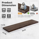 RICHFOCUS Live Edge Elm Floating Shelves - 36" W x 9.3" D Rustic Solid Wood Wall Shelves with Invisible Bracket, Wall-Mounted for Living Room, Bedroom, Kitchen Storage & Display, Set of 2, Walnut by CozyNest Decor