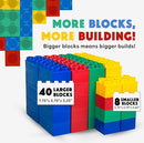 Big Blocks for Kids Ages 4-8 — Indoor & Outdoor Blocks for Kids Games — Large Building Blocks (48 pc) Learner Set by TinyTreasures Baby Boutique