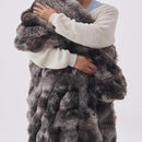 Lotus Karen Faux Fur Throw Blanket Tie-Dye Dark Gray - Big Bubble Rabbit Fluff Blanket for Couch, Small Fluffy Fuzzy Cozy Blanket, Thick Furry Plush Shaggy Blankets, 50x60 Inches by CozyNest Decor