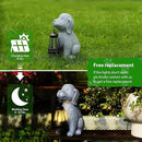 Solar Dog Statues for Garden Decorations Solar Garden Statues for Patio, Balcony, Yard Ornament Unique Housewarming Gifts Figurine Lights, Gray by GreenHaven Gardens