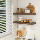 RICHFOCUS 36Inch Floating Shelves for Wall 2 Pack Shelves for Bedroom|Kitchen|Bathroom Wall Mounted Rustic Wood Floating Shelf with Invisible Brackets for Books|Storage|Decor, Rustic Brown by CozyNest Decor