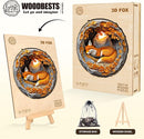 WOODBESTS Wooden Puzzles for Adults, 3D Fox Wood Puzzles Adult(100 Pieces, S, 8.5 * 8.3in), Unique Shape Wooden Animal Jigsaw Puzzles, Birthday Gifts for Adults Family Game by TinyTreasures Baby Boutique
