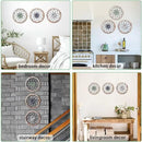 Paquesta 3 Piece Round Farmhouse Wall Decor with 6 Piece Interchangeable Flowers 12'' Medallion Wood & Metal Rustic Wall Art for Living Room Bedroom Kitchen Bathroom Dining Room Home Decorations by CozyNest Decor