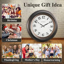 CLXEAST 18 Inch Large Illuminated Wall Clock with AI Smart Night Light Sensor,Modern Farmhouse Wall Clocks for Living Room,Bedroom,Bathroom, Kitchen, Home Office,Oil Rubbed Bronze Black by CozyNest Decor