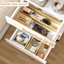 BAMEOS Drawer Divider,Expandable Bamboo Separators Adjustable Utensil Knife Fork Tool Kitchen Organizer, Clothes Fabric Drawer Organizer In Bathroom Bedroom Office, Cabinet Dresser Organizer 4-pack by CozyNest Decor