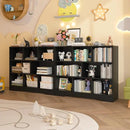 Book Shelf Set of 2, 8 Cubes Storage Organizer, Freestanding Balck Bookshelf Cube Shelf for Bedroom, Living Room, Home Office, 3-Tier Open Bookshelf Wooden Bookcase by CozyNest Decor