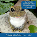 Stocky Frog Decorative Garden Statue and Key Hider - Hides a Secret Extra Hidden Key Outside in Garden, Yard or Porch by GreenHaven Gardens