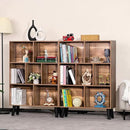 LEYAOYAO 7 Cube Bookshelf 3 Tier Modern Bookcase with Legs,Wood Book Shelves Storage Organizer Shelf,Free Standing Bookcases,Oak Display Bookshelves by CozyNest Decor