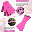 THINKWORK Pink Garden Tools, Gardening Gifts for Women, with 2 in 1 Detachable Storage Bag, Trowel, Transplanter, Rake, Weeder, Cultivator, Purning Shears and 3 Additional Protection Tools by GreenHaven Gardens