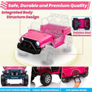 24V 4WD Ride on Truck Car w/800W Motors, Gift Flower, Remote Control, 2 Seaters, Light Bar, 3 Speeds, Pop Music, Power Four Wheels, 24 Volt Ride on Toy Car for Big Kids, Rose Red by TinyTreasures Baby Boutique
