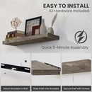 Floating Shelves, 8 Inch Deep Rustic Solid Reclaimed Wood Wall Shelves for Storage, Wall Mounted Display Shelving with Invisible Heavy-Duty Metal Bracket, 30 Inch Width Set of 2, Grey by CozyNest Decor
