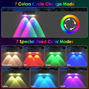 Derynome Solar Fence Lights Outdoor - Dusk to Dawn IP45 Waterproof Solar Garden Lights for Outside, Step, Backyard, Railing, Step, Patio & Wall (Color Change+7 Color, 8 Pack) by GreenHaven Gardens