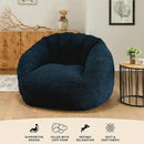 Big Joe Cloudberry Foam-Filled Structured Bean Bag Chair, Deep Blue Teddy Boucle by CozyNest Decor