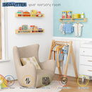 Floating Nursery Book Shelves for Wall, 32 Inch Long Bookshelf for Kids Room, Wooden Large Wall Shelf with Hanging Rod for Baby Toddler Child Bedroom (3-Pack, Natural Wood) by TinyTreasures Baby Boutique