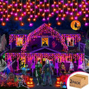 Hezbjiti 2Pack Total 800LED Halloween Lights Purple Orange Icicle Lights 32.8FT Halloween String Lights Outdoor Decoration 8 Modes 75 Drops Fairy Lights for Eaves Party Yard Garden Halloween Decor by GreenHaven Gardens