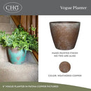 Classic Home and Garden Vogue Planter Pots w/Pottery Quality Finish - Modern Indoor & Outdoor Flower Pots - UV-Resistant Porch Planters - Decorative Pot for Flowers & Herbs (8” Weathered Copper) by CozyNest Decor