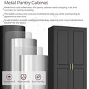 75" Kitchen Pantry Cabinet, Black Metal Storage Cabinets with 2 Doors and 4 Adjustable Shelves, Tall Pantry Storage Cabinet for Kitchen, Dining Room, Living Room by CozyNest Decor