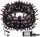 DAZZLE BRIGHT Halloween 300 LED String Lights, 100FT String Lights with 8 Lighting Modes, Halloween Decorations for Party Carnival Supplies, Outdoor Yard Garden Decor (Purple & Orange) by CozyNest Decor