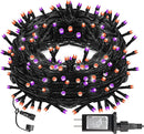 Dazzle Bright Purple & Orange Halloween String Lights, 33FT 100 LED Connectable Black Wire 8 Modes String Lights, Waterproof Halloween Decorations for Indoor Outdoor Patio Party Holiday by TinyTreasures Baby Boutique